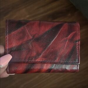 Red‎ Leather Wallet Florentine Cowhide